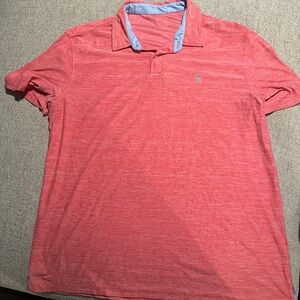 Izod Men's Heather Coral Polo with Contrast Collar